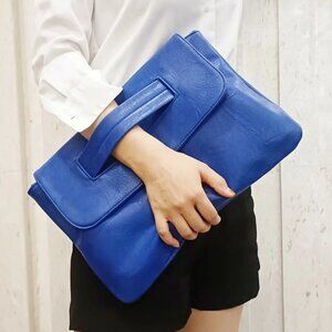 Blue Large Envelope Bag Clutch